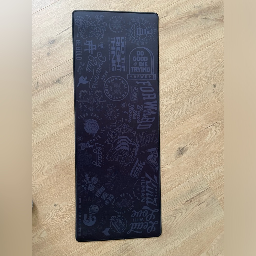 Alpha forward computer desk mat